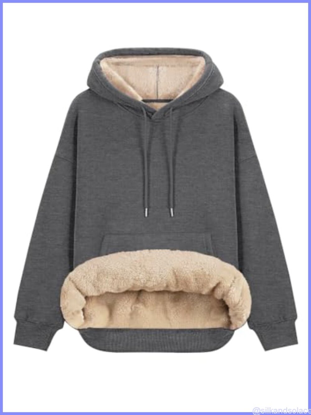 Fleece Sherpa Lined Hoodie Oversized Warm Winter Pullover